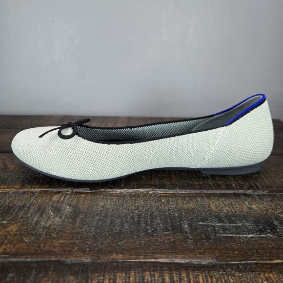 NEW Rothys The Ballet Flat Bow Womens 9 Flats Slip On Ballet Shoes Silver White - Picture 6 of 11